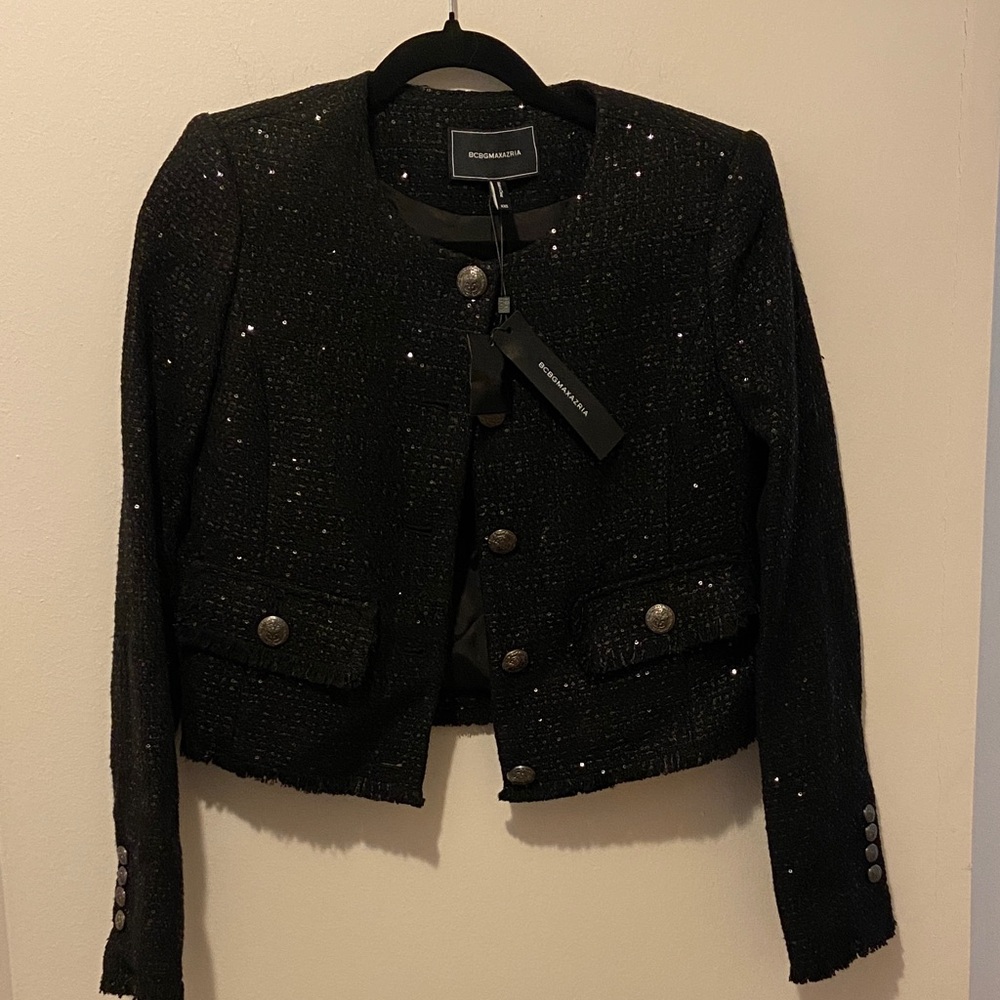 Elegant Black Sequin Jacket